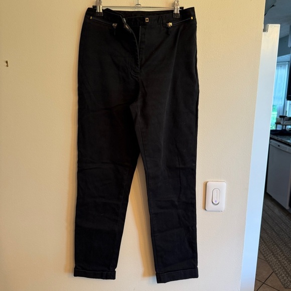 Ralph Lauren black ankle jeans with gold hardware size 4 - Picture 1 of 6